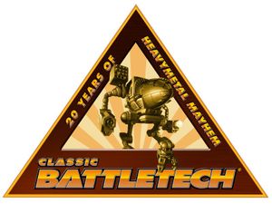 20 Year Anniversary of BattleTech logo.