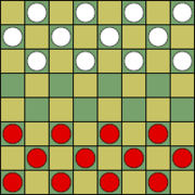 The starting position of English draughts 
