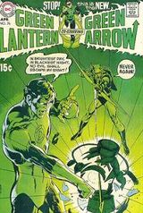 Green Lantern #76 (April 1970), the first issue of an acclaimed run that delved into social commentary in the genre. Art by Neal Adams.