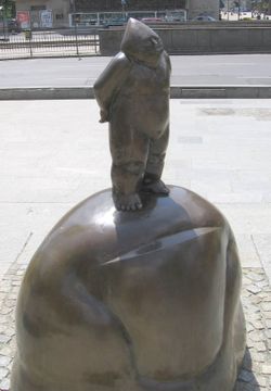 The Dwarf - the symbol of the Orange Alternative has now his statue in Wroclaw (Bresslau), Poland, in the place where all Dwarf happenings had started from 