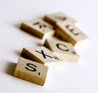 Wooden Scrabble tiles.