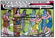 For Pre-Crisis Wonder Woman, getting tied up seems to be her crime-fighting weakness.