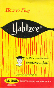 1961 Yahtzee Game Instructions