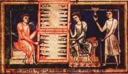 Medieval tabula players, from the 13th century Carmina Burana