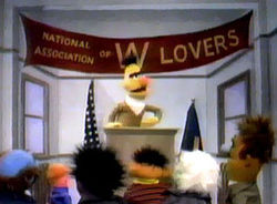 Bert hosting a convention of the National Association of W Lovers meeting