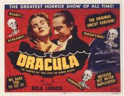 1931 film poster, promoting Bela Lugosi's genre-defining turn as Dracula.