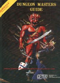 The cover, a painting by David C. Sutherland III, of the 4th printing of the Advanced Dungeons & Dragons Dungeon Masters Guide shows an efrit grasping a damsel while engaged in combat with a fighter and a magic-user.  Scenarios such as this one were common for the game during the era when the manual was released.