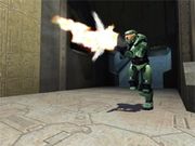 Halo's protagonist, the Master Chief, in Halo: Combat Evolved.