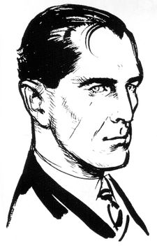 Fleming's commissioned impression of 007 used as an example to aid the Daily Express comic strip artists.