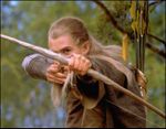 Orlando Bloom portrays Legolas in Peter Jackson's  The Lord of the Rings film trilogy.