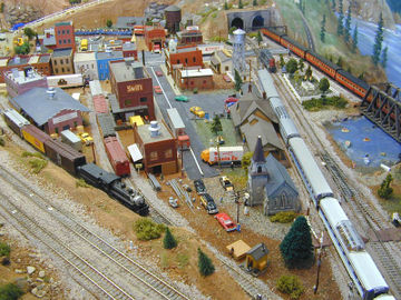 A US HO-scale model railroad