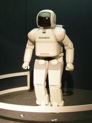 ASIMO, a humanoid robot manufactured by Honda.