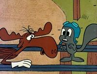 Bullwinkle (left) and Rocky (right), the stars of Rocky and His Friends and The Bullwinkle Show.