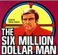 The Six Million Dollar Man logo used for various merchandise