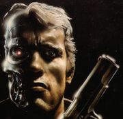 The Terminator, as depicted in a piece of early production art.